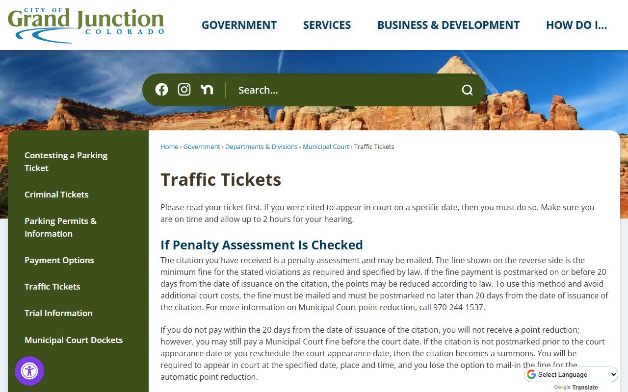 Grand Junction Municipal Court building for traffic records